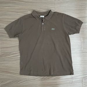 Lacoste Polo Shirt Mens XL Size 6 Brown Short Sleeve Golf